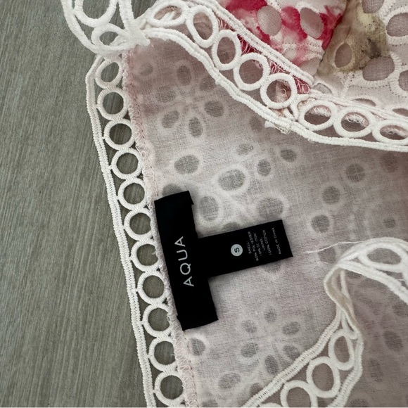 Aqua Pink Floral Eyelet Midi Dress - Picture 4 of 5